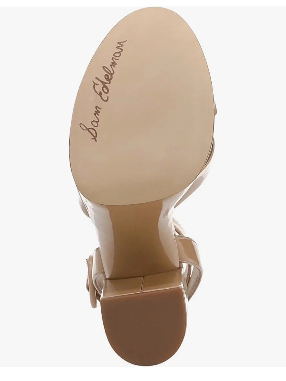 Sam Edelman Beige Patent Leather Platform Sandals